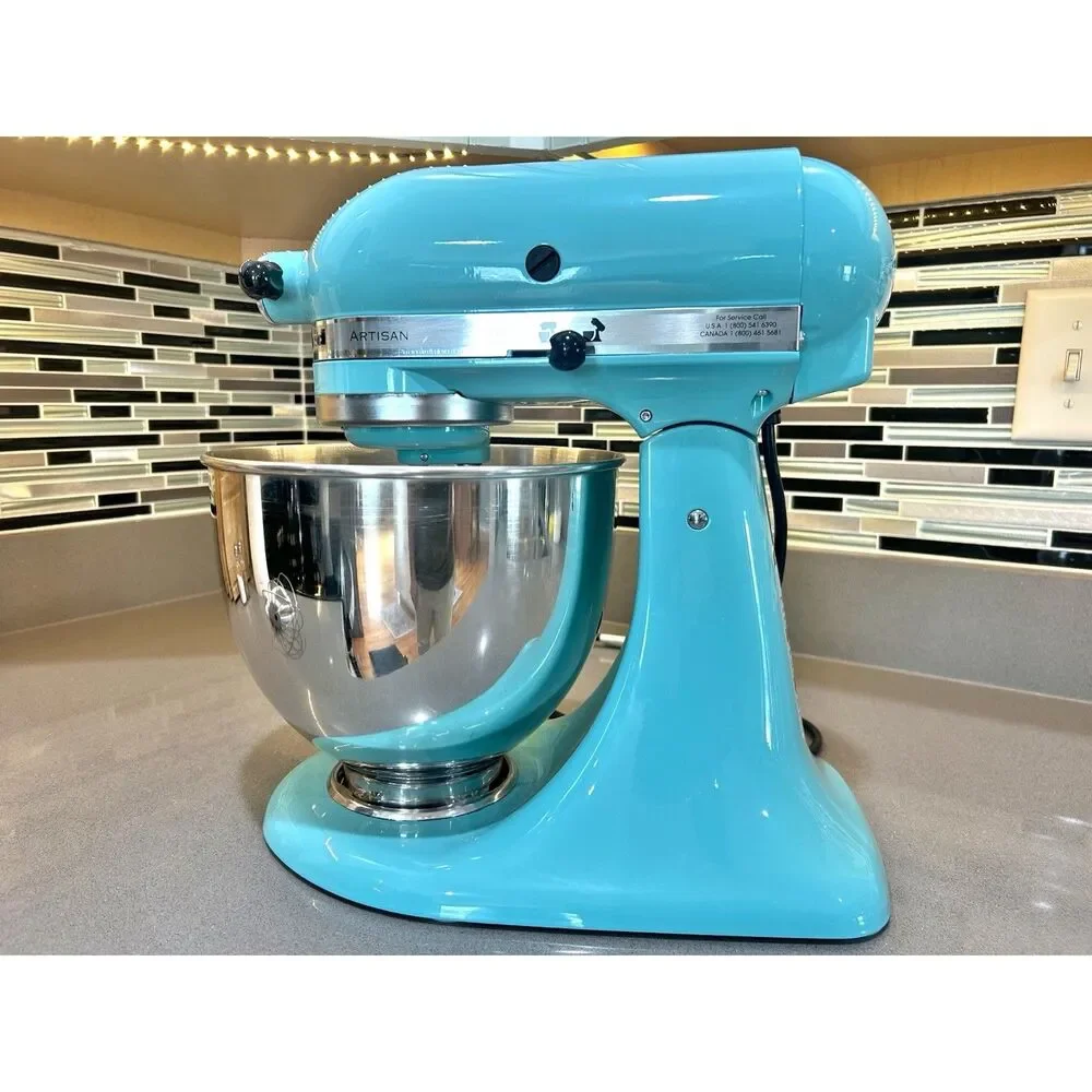 KitchenAid Artisan Series 5 Qt Tilt Head Stand Mixer Aqua Sky Bowl & Attachments